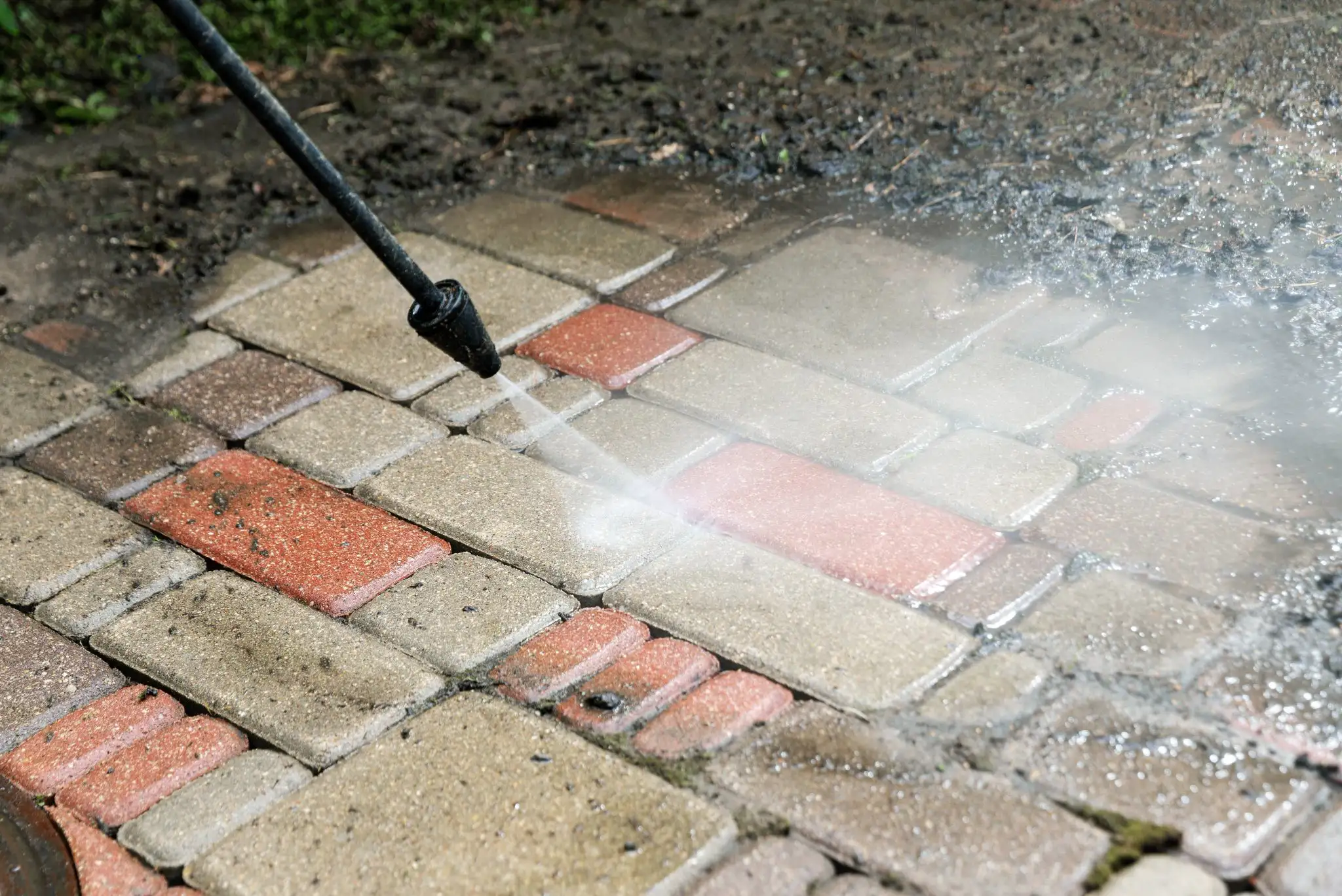 Block paved driveway cleaning